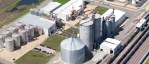 Aerial view of an ethanol facility.