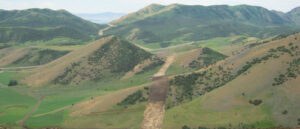 Scenic view of natural gas pipeline project during restoration.